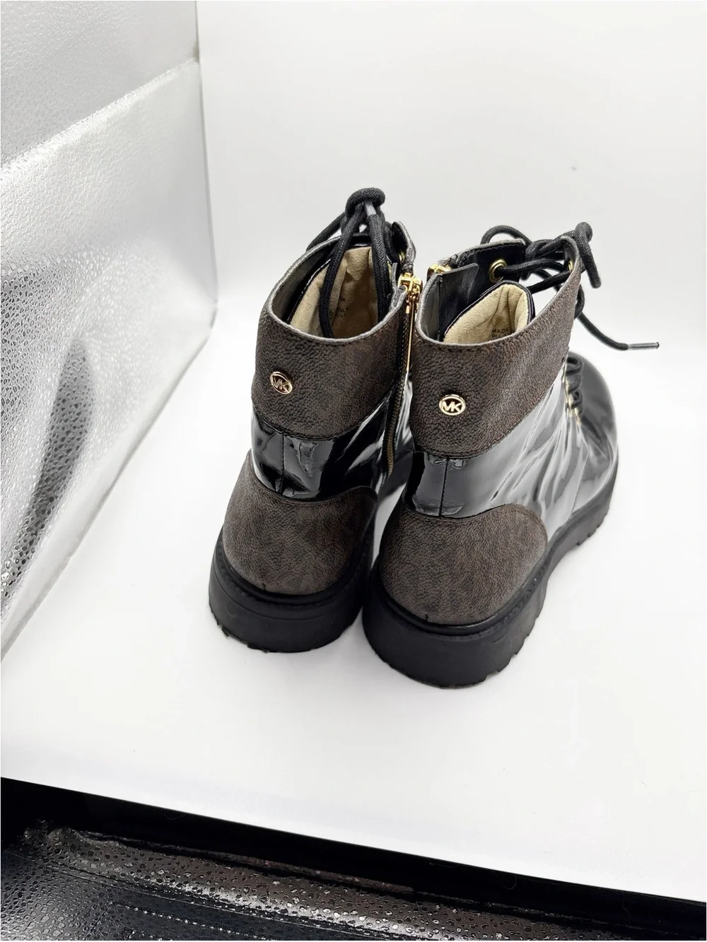 Michael Kors Black Alistair Lace-Up Combat Boots - Picture 5 of 6